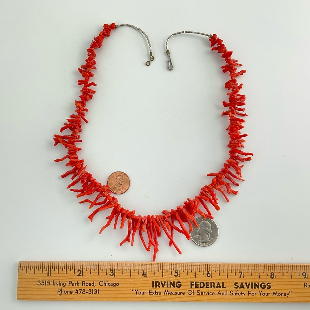 Vintage Branch Coral Necklace, Orange, 21" Long, Beach Girl, Coastal Cowgirl - Picture 7 of 13